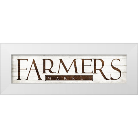 Farmers Market White Modern Wood Framed Art Print by Villa, Mlli