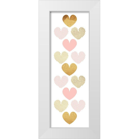 Crossed Heart White Modern Wood Framed Art Print by Villa, Mlli