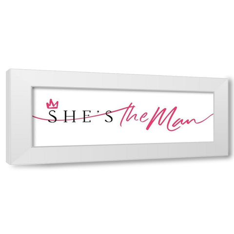 Shes The Man White Modern Wood Framed Art Print by Villa, Mlli