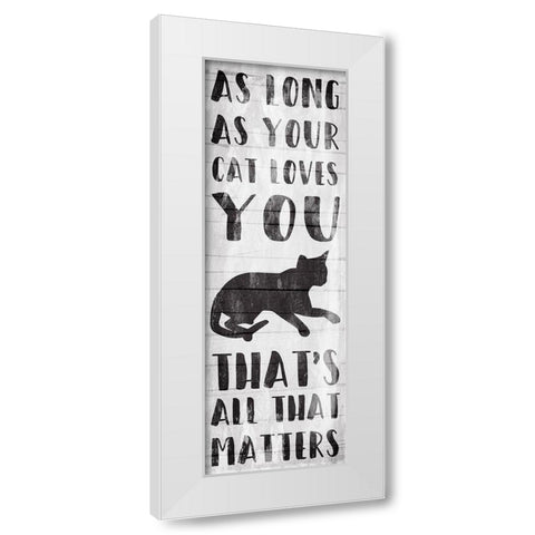 Cat Love White Modern Wood Framed Art Print by Villa, Mlli