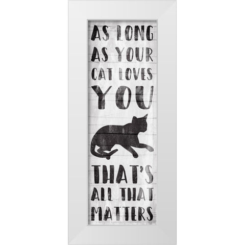 Cat Love White Modern Wood Framed Art Print by Villa, Mlli