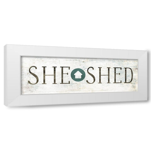 She Shed House White Modern Wood Framed Art Print by Villa, Mlli