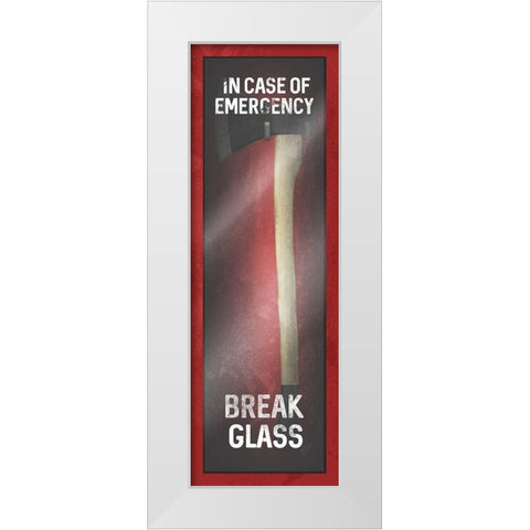 Emergency Axe White Modern Wood Framed Art Print by Villa, Mlli