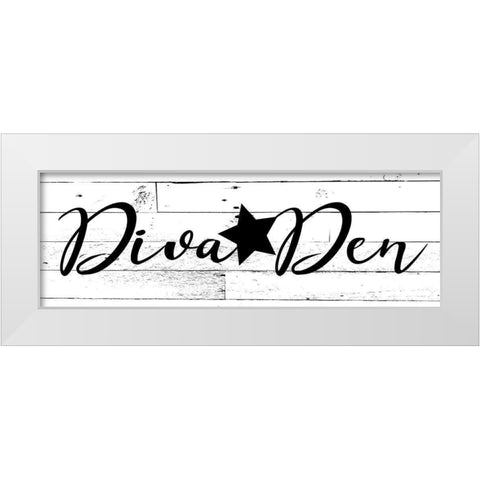 Diva Den B/W White Modern Wood Framed Art Print by Villa, Mlli