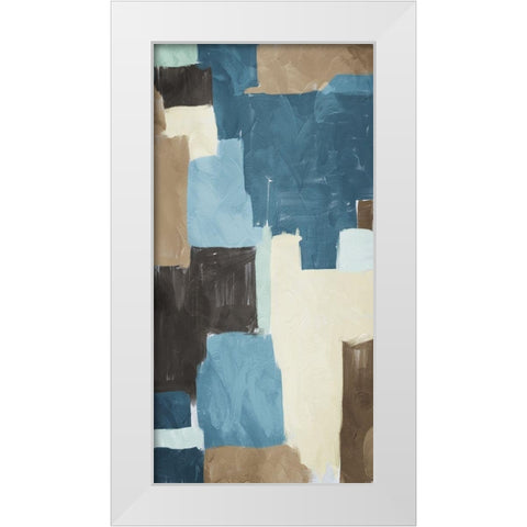 Blue Blocks 2 White Modern Wood Framed Art Print by Villa, Milli