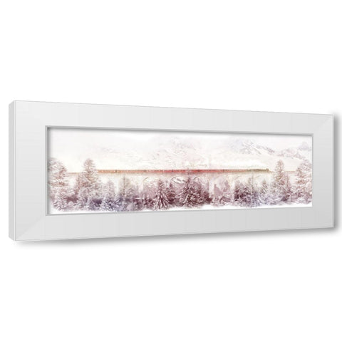 Train Time White Modern Wood Framed Art Print by Villa, Milli