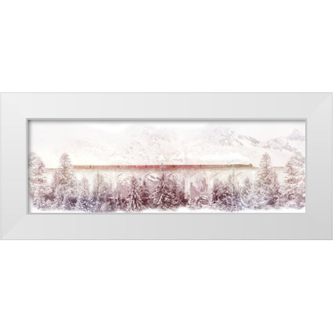 Train Time White Modern Wood Framed Art Print by Villa, Milli