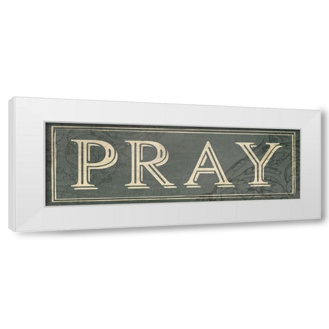 Pray White Modern Wood Framed Art Print by Villa, Milli