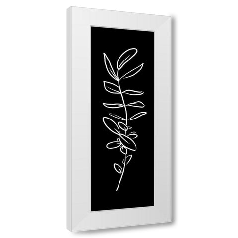 Simple Black Flower White Modern Wood Framed Art Print by Villa, Milli