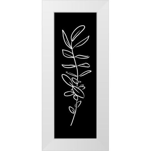 Simple Black Flower White Modern Wood Framed Art Print by Villa, Milli