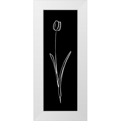 Simple Black Flower 2 White Modern Wood Framed Art Print by Villa, Milli