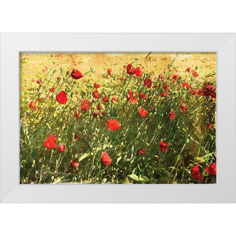 Pack Of Poppies White Modern Wood Framed Art Print by Villa, Mlli