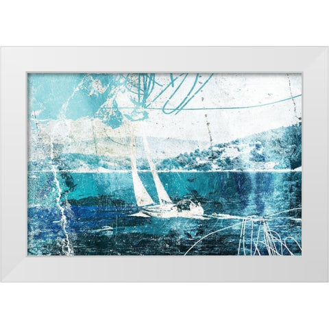 Rough Seas White Modern Wood Framed Art Print by Villa, Mlli