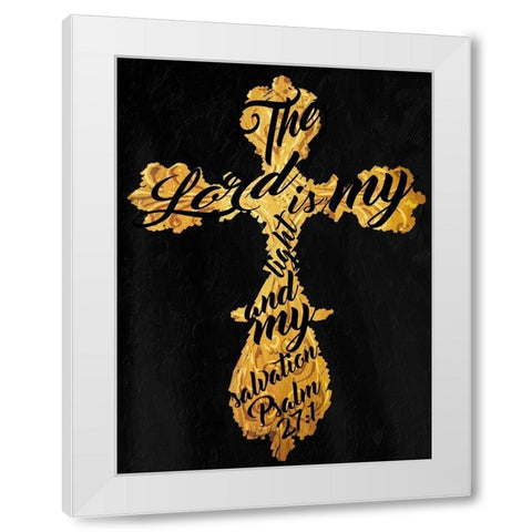 Gold Cross Black White Modern Wood Framed Art Print by Villa, Mlli