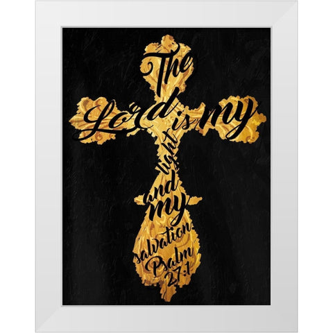 Gold Cross Black White Modern Wood Framed Art Print by Villa, Mlli