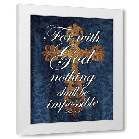 For With God White Modern Wood Framed Art Print by Villa, Mlli