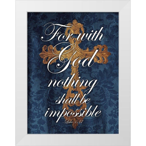 For With God White Modern Wood Framed Art Print by Villa, Mlli