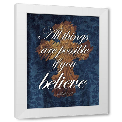 Believe White Modern Wood Framed Art Print by Villa, Mlli