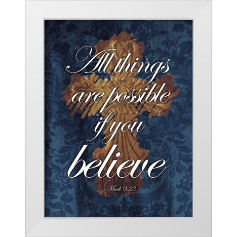 Believe White Modern Wood Framed Art Print by Villa, Mlli