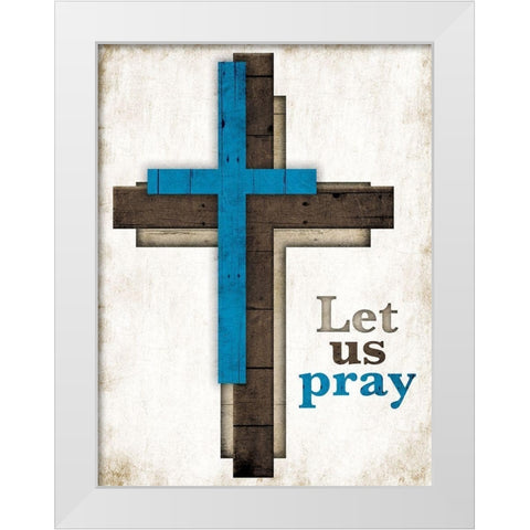 Let Us Pray White Modern Wood Framed Art Print by Villa, Mlli
