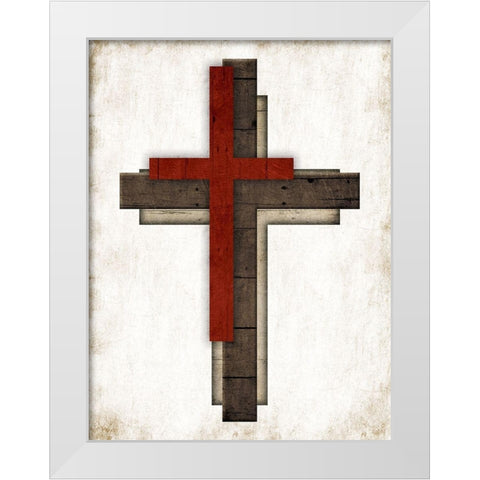 Triple Cross White Modern Wood Framed Art Print by Villa, Mlli