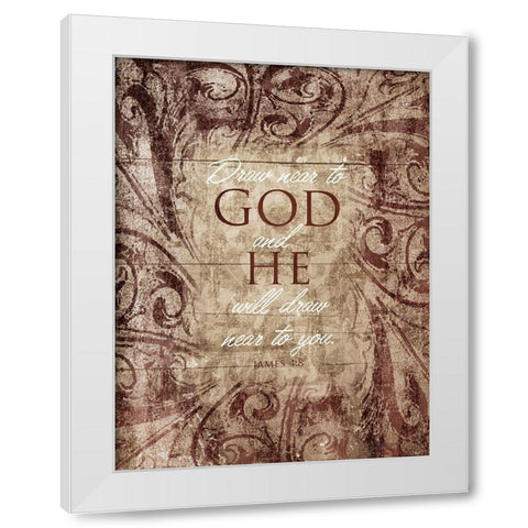 Draw Near White Modern Wood Framed Art Print by Villa, Mlli