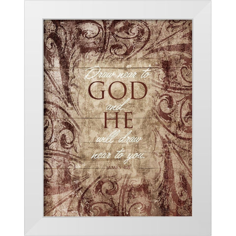 Draw Near White Modern Wood Framed Art Print by Villa, Mlli
