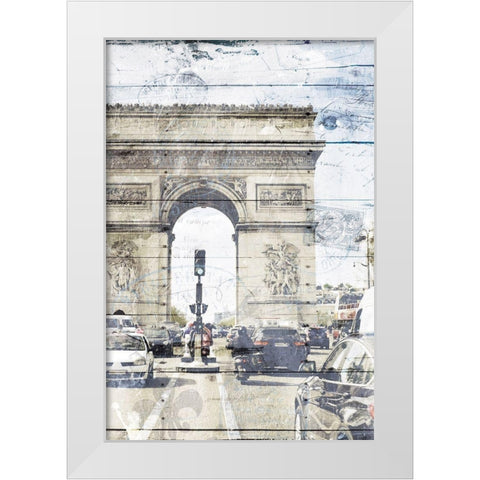 Paris On The Street Mate White Modern Wood Framed Art Print by Villa, Mlli