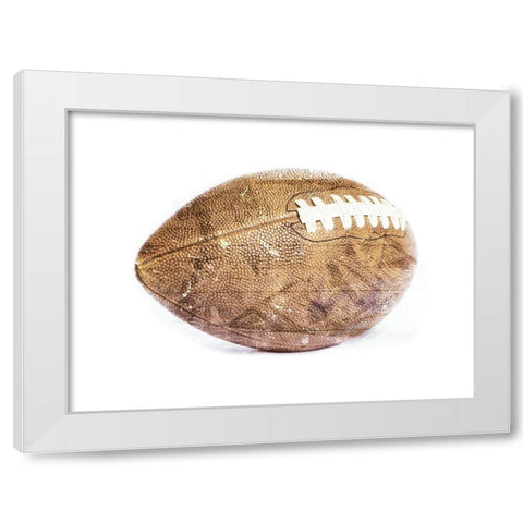 Football White Modern Wood Framed Art Print by Villa, Mlli