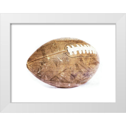 Football White Modern Wood Framed Art Print by Villa, Mlli
