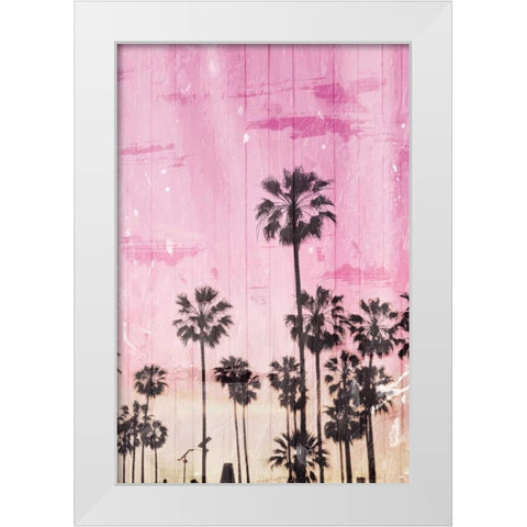 Palm Peach White Modern Wood Framed Art Print by Villa, Milli