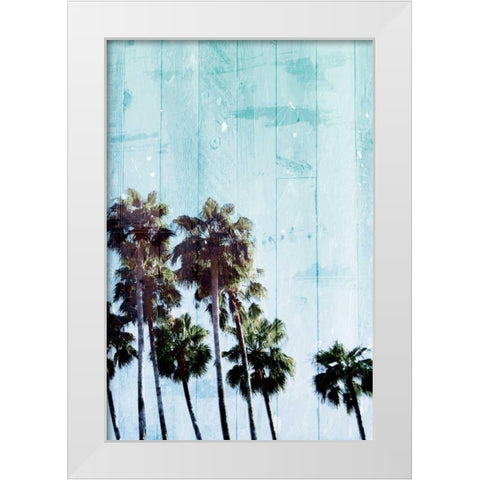 Palm Cool Blue White Modern Wood Framed Art Print by Villa, Milli