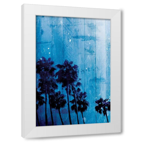 Palm Cool Night Blue White Modern Wood Framed Art Print by Villa, Milli