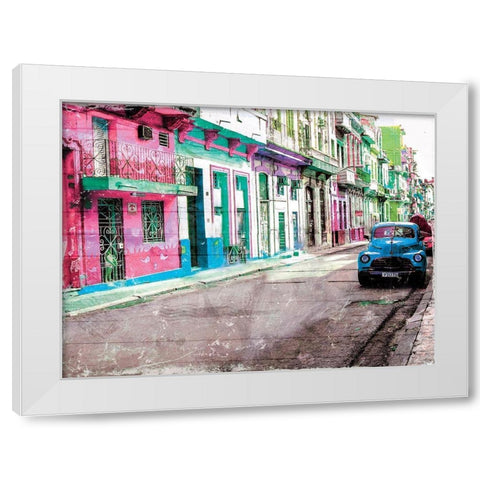 Road To Havana White Modern Wood Framed Art Print by Villa, Mlli