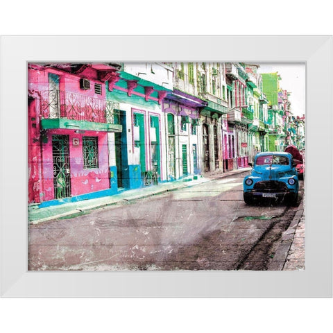 Road To Havana White Modern Wood Framed Art Print by Villa, Mlli