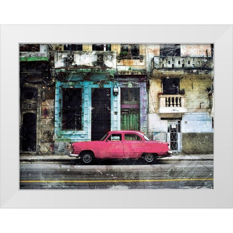 Parked In Havan White Modern Wood Framed Art Print by Villa, Mlli