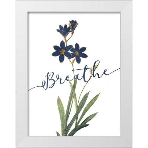Breathe White Modern Wood Framed Art Print by Villa, Mlli