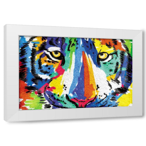 Tiger Eyes White Modern Wood Framed Art Print by Villa, Mlli