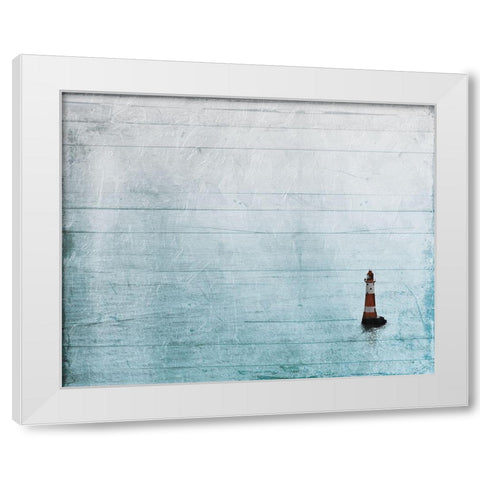 Watching The Sea White Modern Wood Framed Art Print by Villa, Mlli