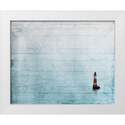 Watching The Sea White Modern Wood Framed Art Print by Villa, Mlli