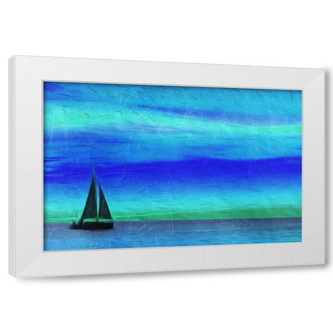 Night Boating White Modern Wood Framed Art Print by Villa, Mlli
