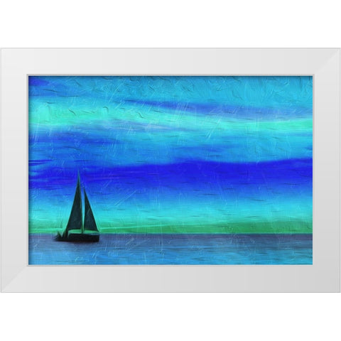 Night Boating White Modern Wood Framed Art Print by Villa, Mlli
