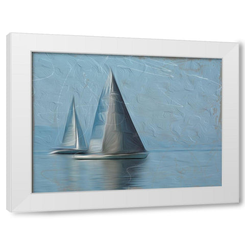Together At Sea White Modern Wood Framed Art Print by Villa, Mlli