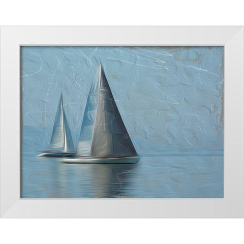 Together At Sea White Modern Wood Framed Art Print by Villa, Mlli