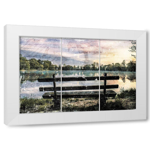 Take A Seat White Modern Wood Framed Art Print by Villa, Mlli