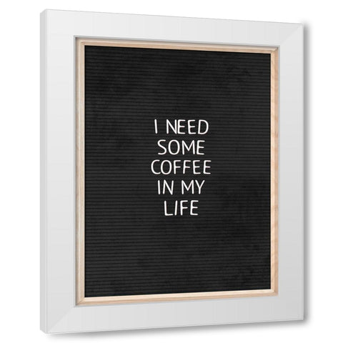 Coffee In My Life Black White Modern Wood Framed Art Print by Villa, Mlli