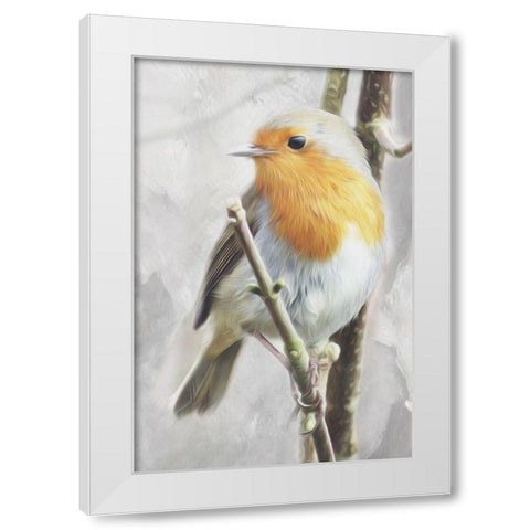Winter Bird White Modern Wood Framed Art Print by Villa, Mlli