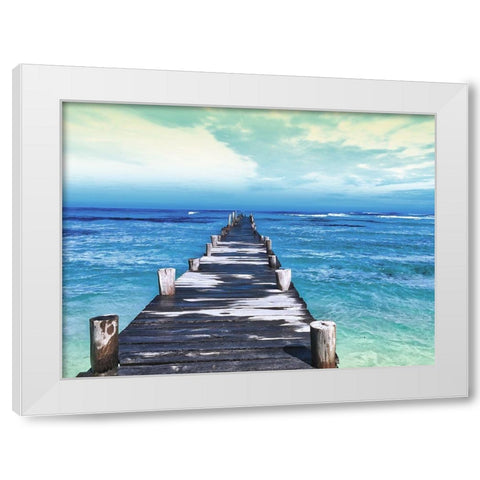 Dock at Sea White Modern Wood Framed Art Print by Villa, Milli