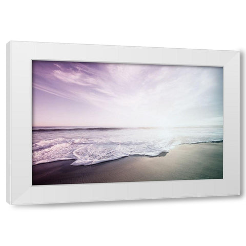 The Waves White Modern Wood Framed Art Print by Villa, Mlli