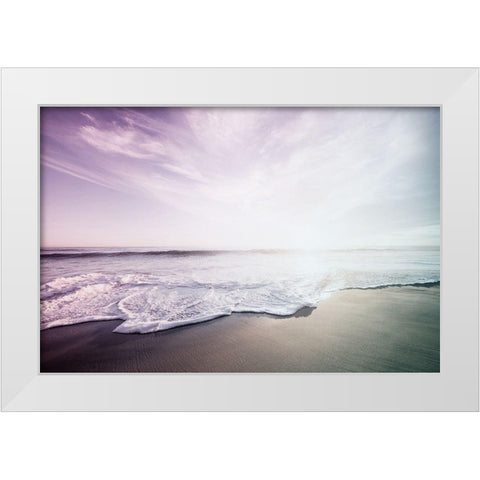 The Waves White Modern Wood Framed Art Print by Villa, Mlli